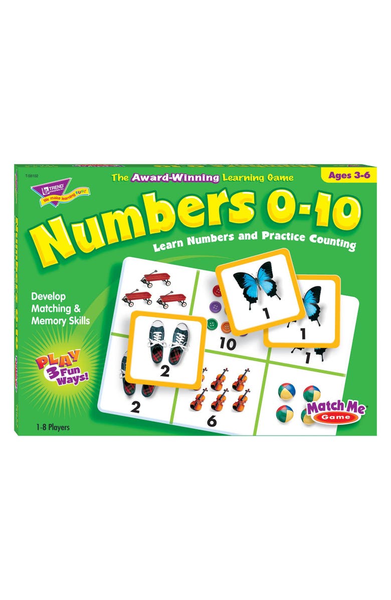 TREND Enterprises Numbers 010 Match Me Games, Kids Ages 3+, Main, color, Multicolored