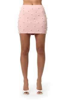 Faux Pearl Miniskirt