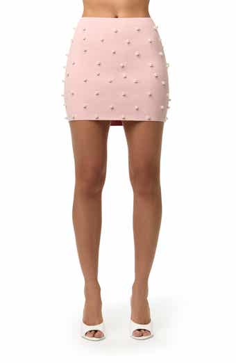 Faux Pearl Miniskirt
