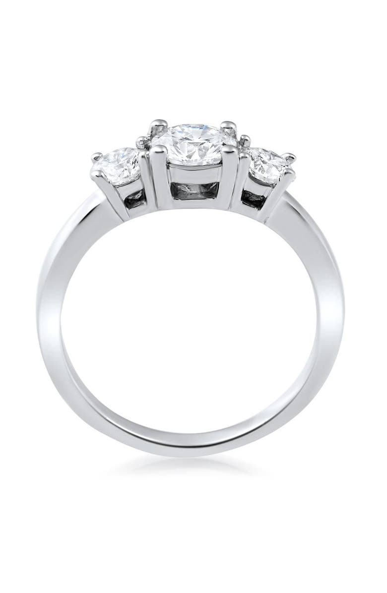 Bliss Diamond 1 1/2ct 3 Stone Round Diamond Engagement Ring 14K Gold Lab Grown, Alternate, color, 14K White Gold