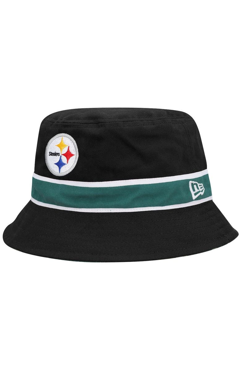 New Era Men's New Era Black/Camo Pittsburgh Steelers Reversible Bucket Hat, Alternate, color, 