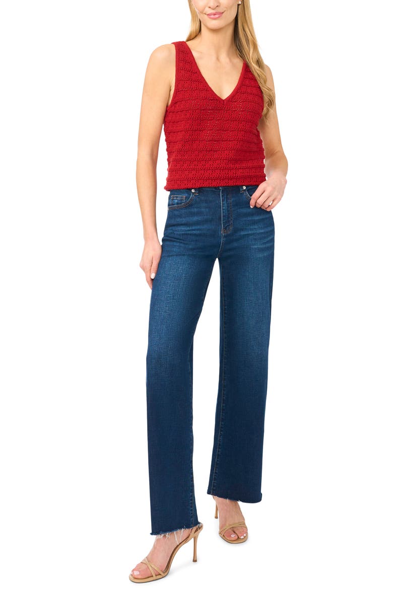 Openwork Sleeveless Sweater, Alternate, color, LAVA FALLS