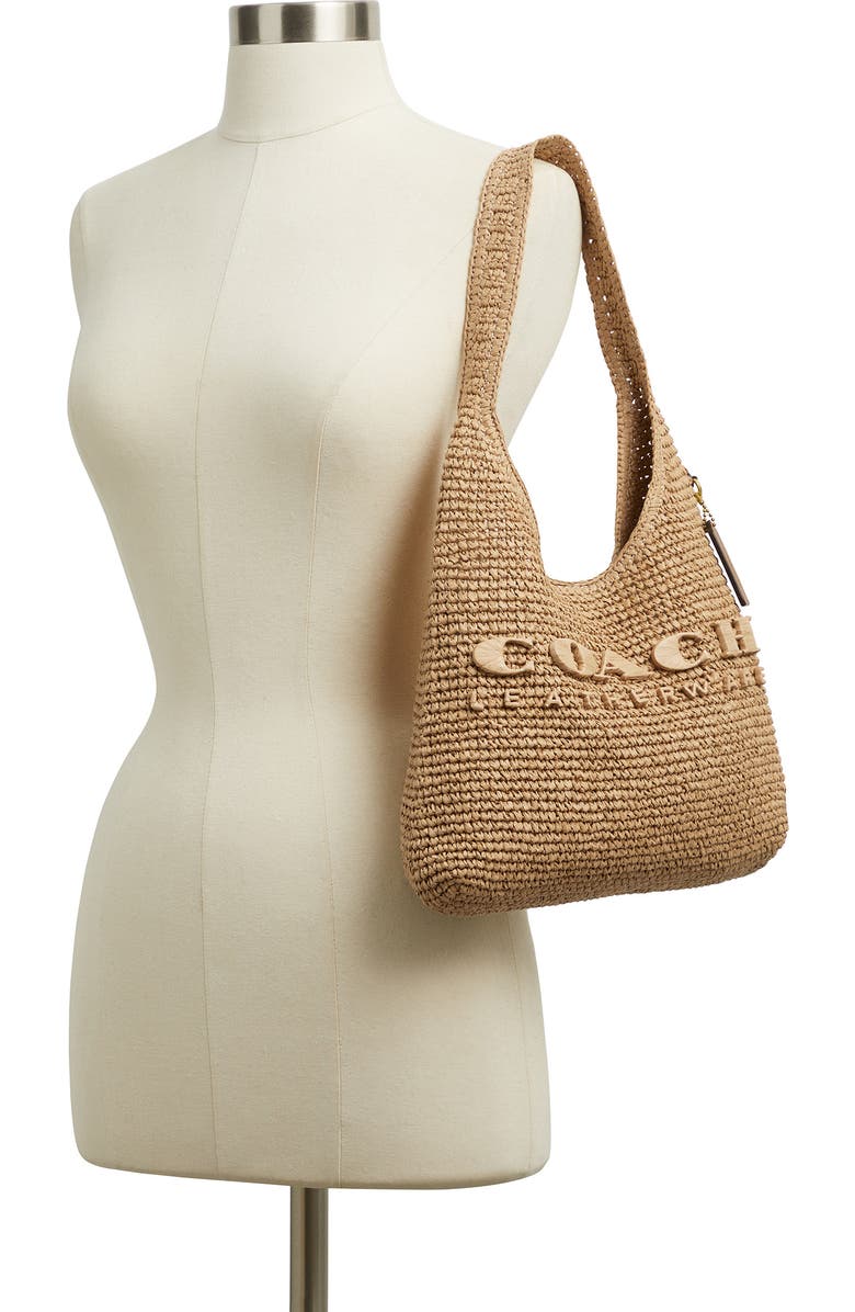 COACH Brooklyn 28 Straw Shoulder Bag, Alternate, color,