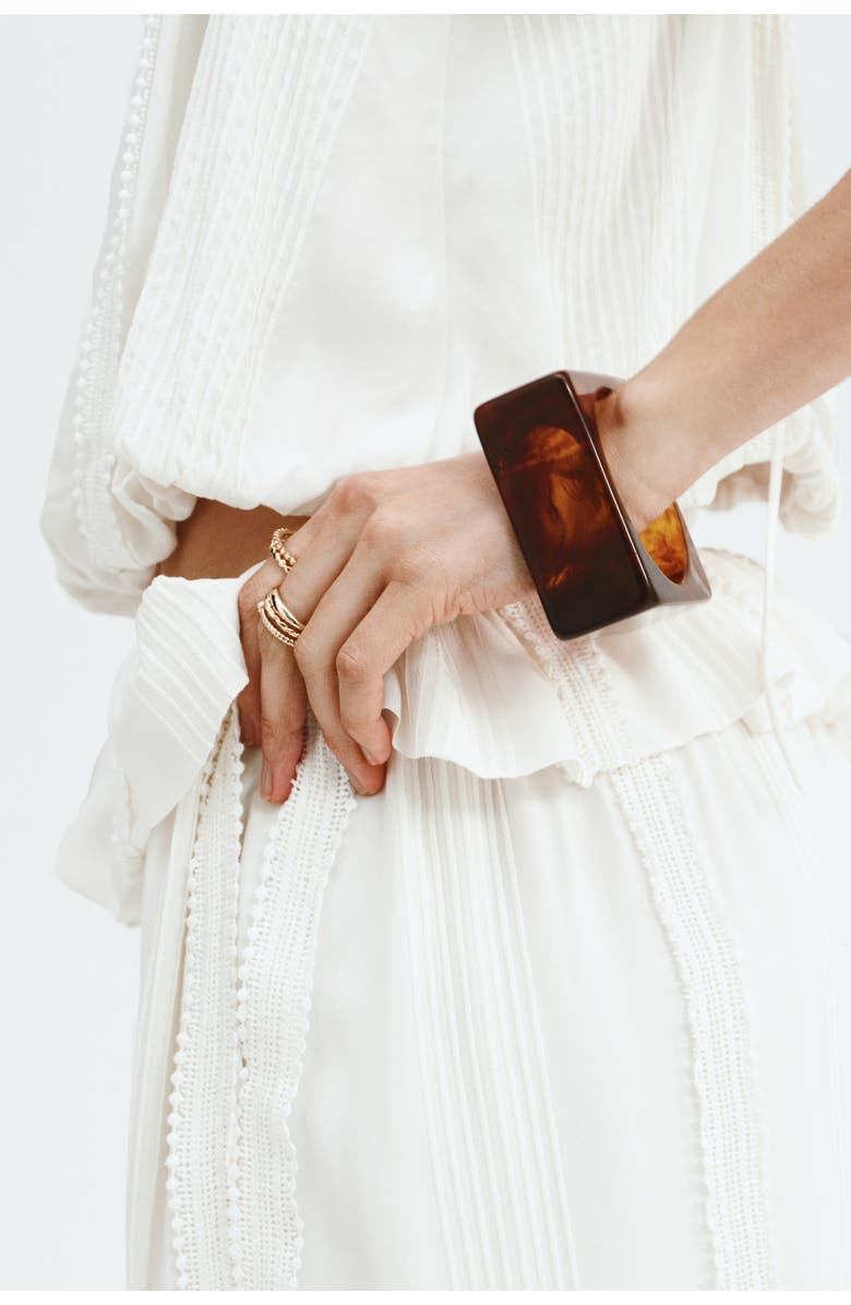 H&M Chunky Bangle, Alternate, color, Burnt Orange/Marbled