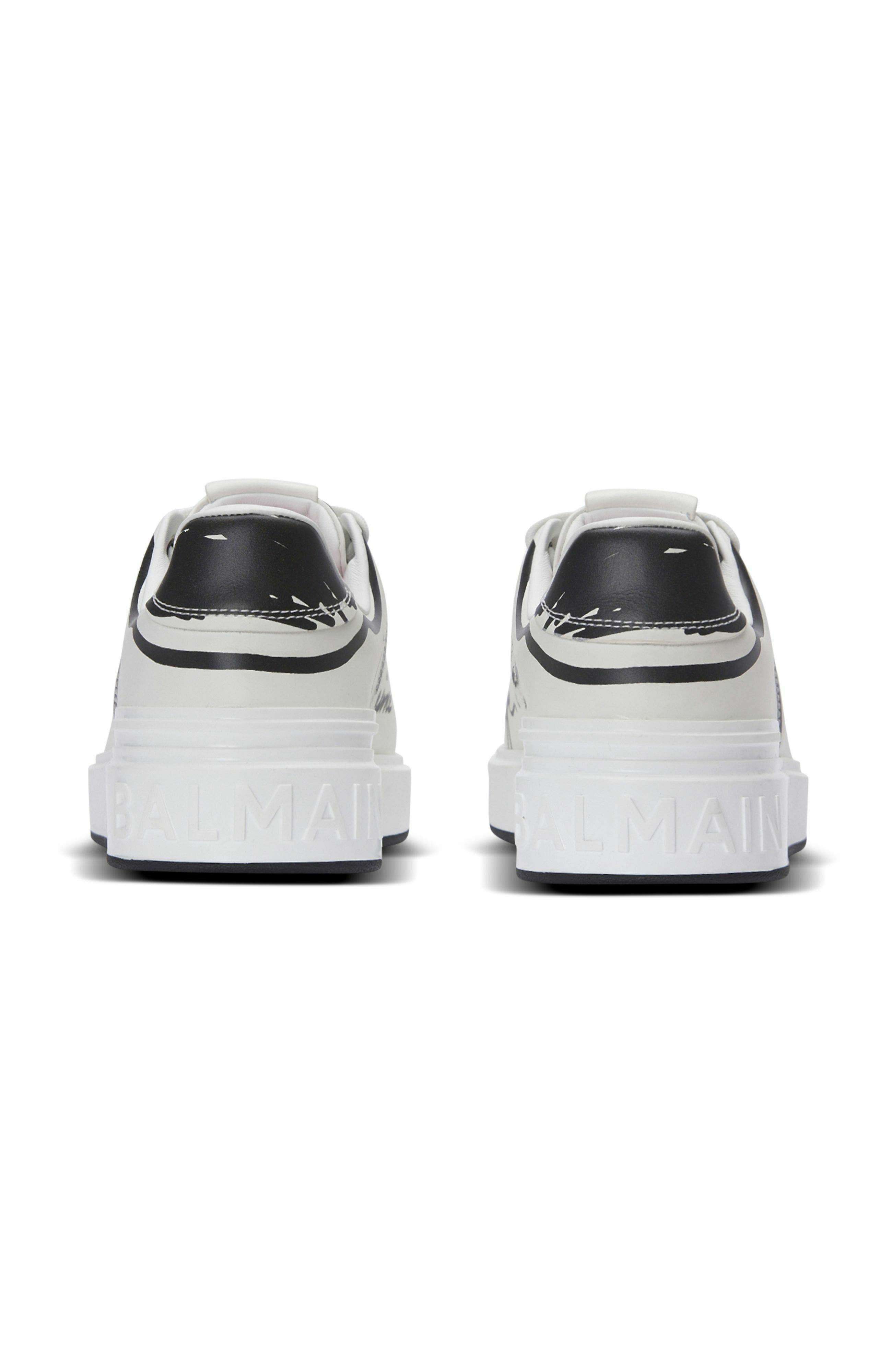 Balmain B-Court Printed Calfskin Trainers, Alternate, color, 