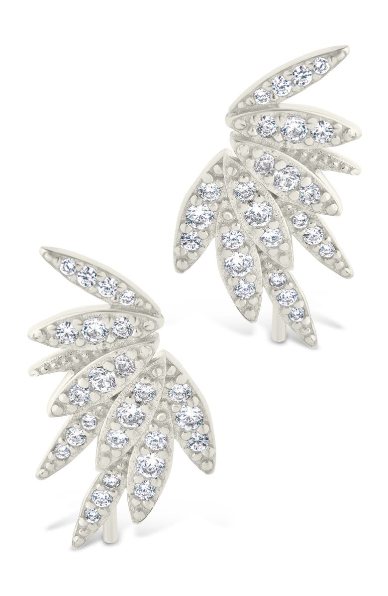 Sterling Forever Devon Cubic Zirconia Stud Earrings, Alternate, color, Silver