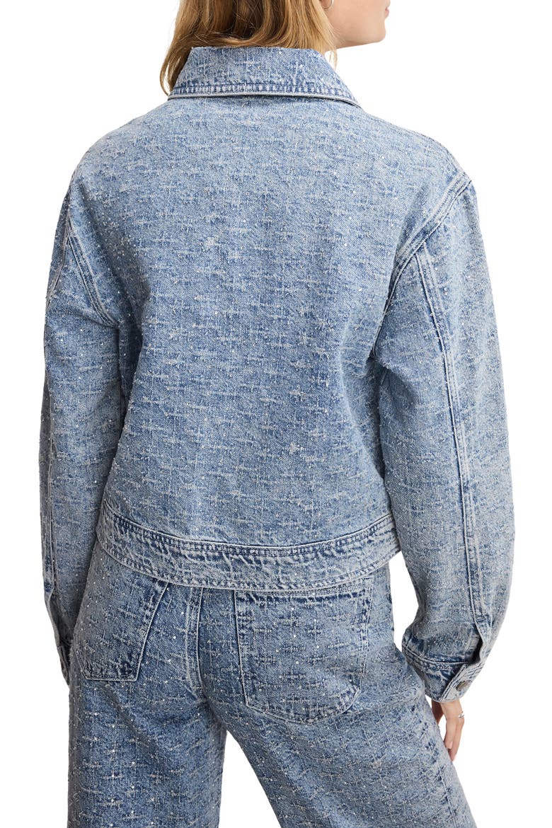 Crystal Denim Jacket, Alternate, color, INDIGO1070