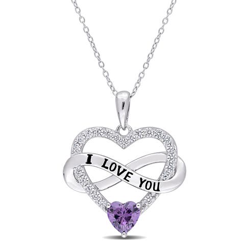 Color Zirconia Infinity Heart Necklace