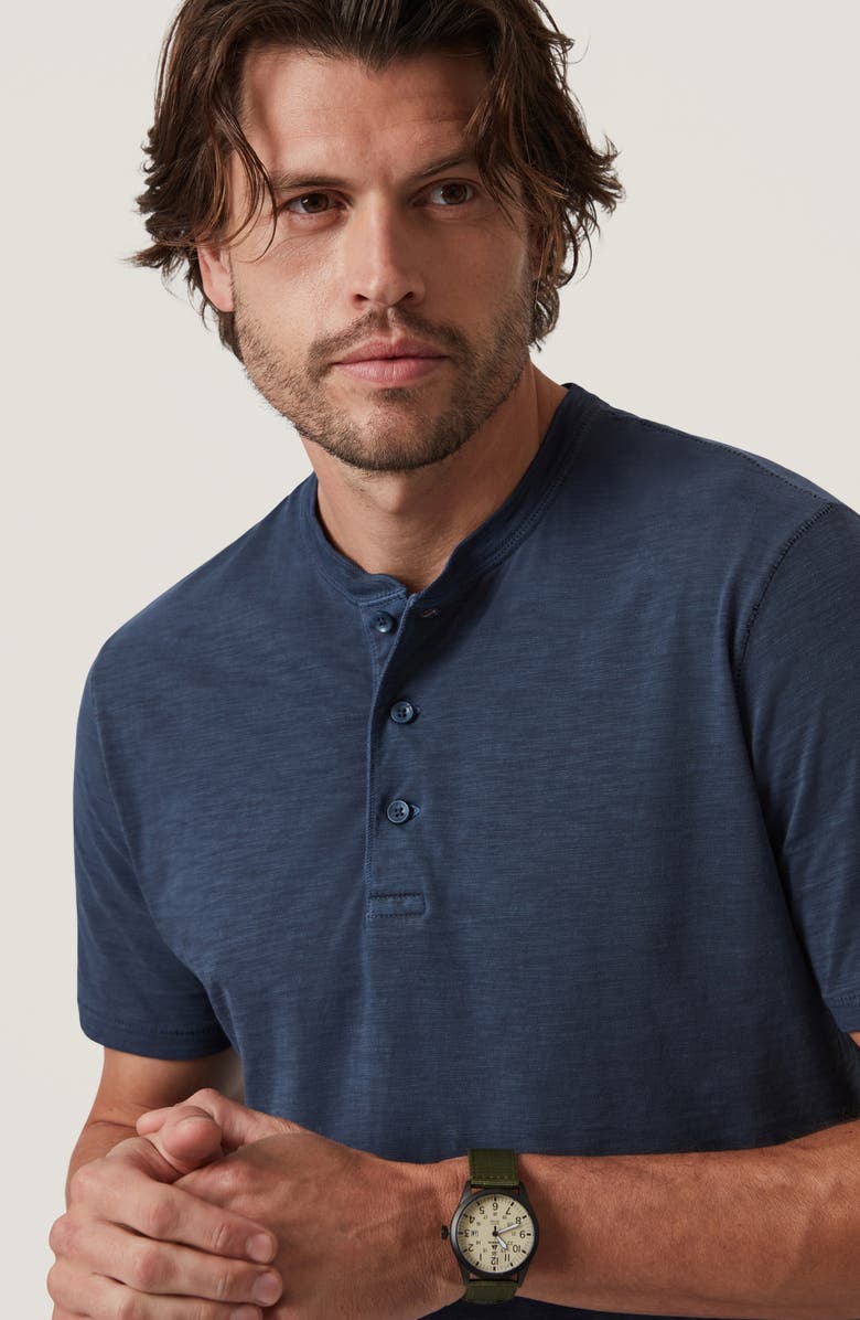 34 Heritage Slub Cotton Henley, Alternate, color, Blue Night