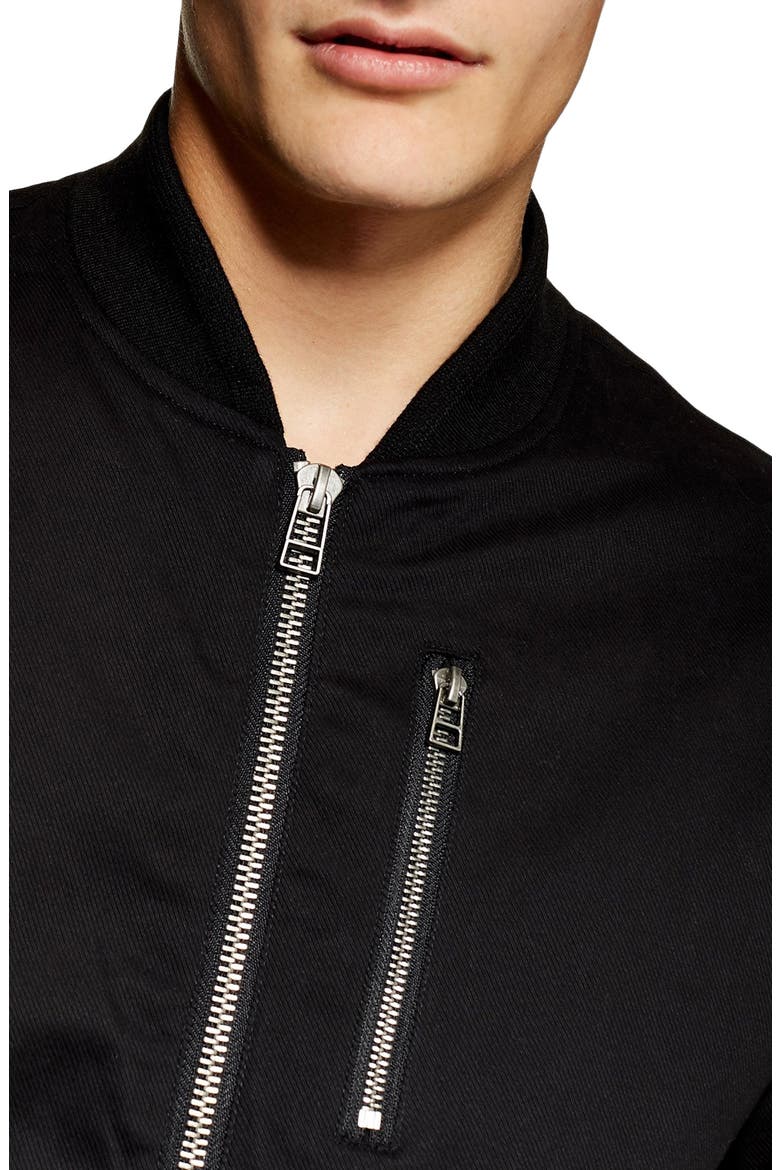 Classic Fit Bomber Jacket, Alternate, color, BLACK