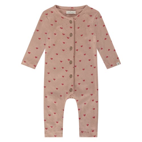 Babyface Heart Print Romper In Neutral