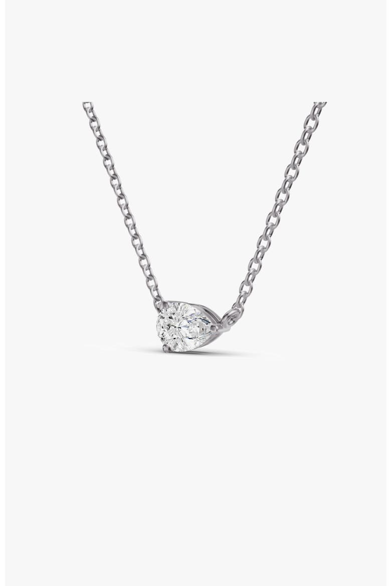 14K Gold 0.25 ct Lab Grown Pear Shape Diamond Pendant, Alternate, color, White Gold
