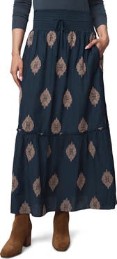 Splendid Vivian Print Smocked Maxi Skirt