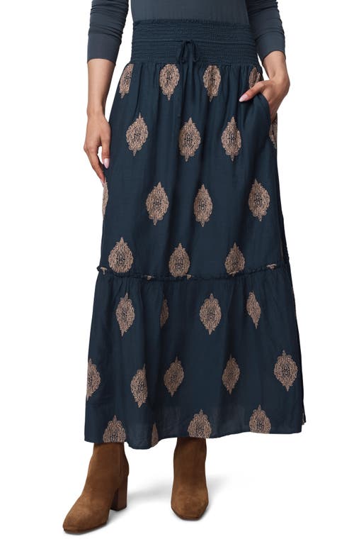Splendid Vivian Print Smocked Maxi Skirt In Green