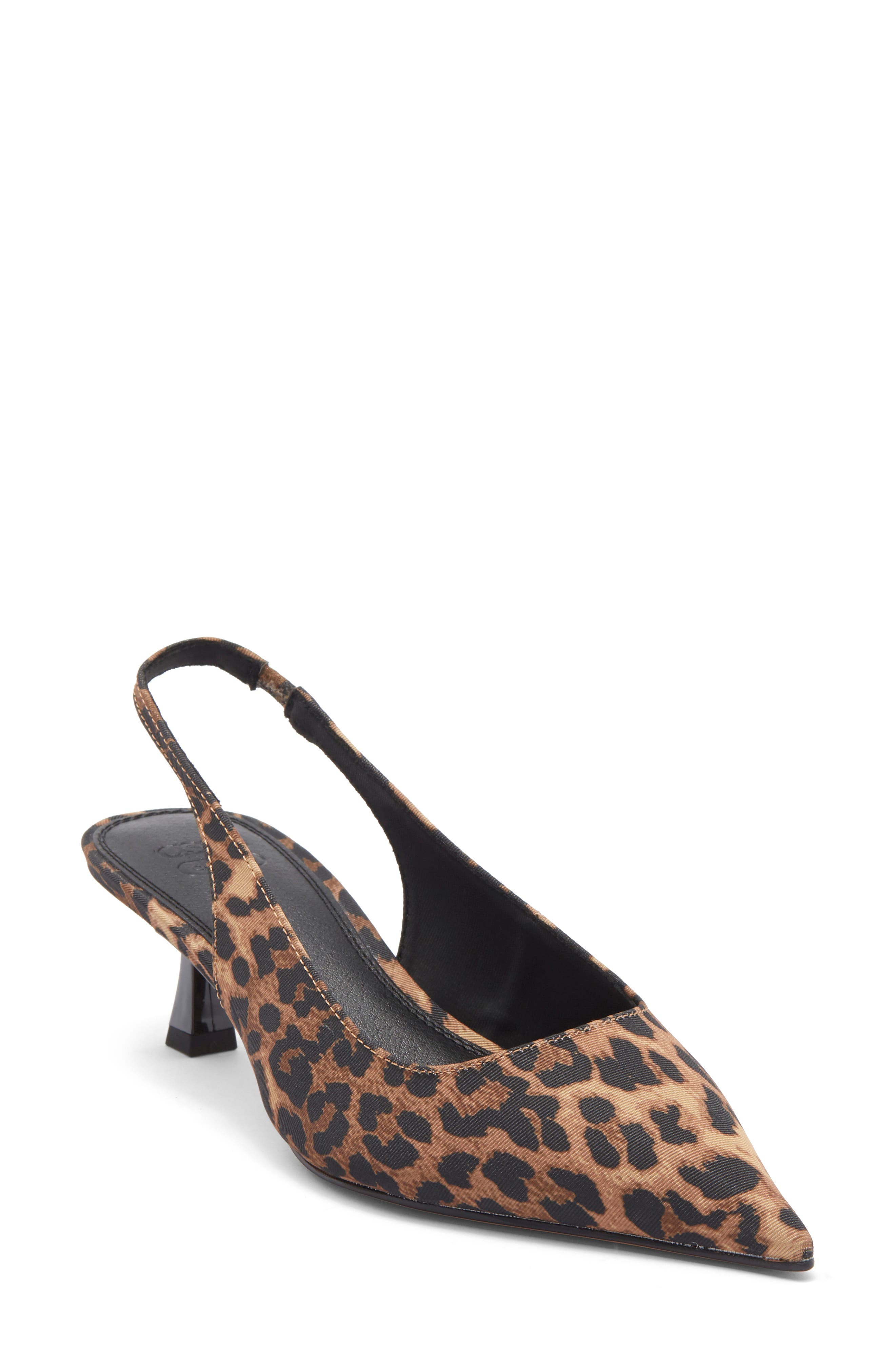 ASOS DESIGN Stroll Slingback Kitten Heel Pump, Main, color, Brown Multi
