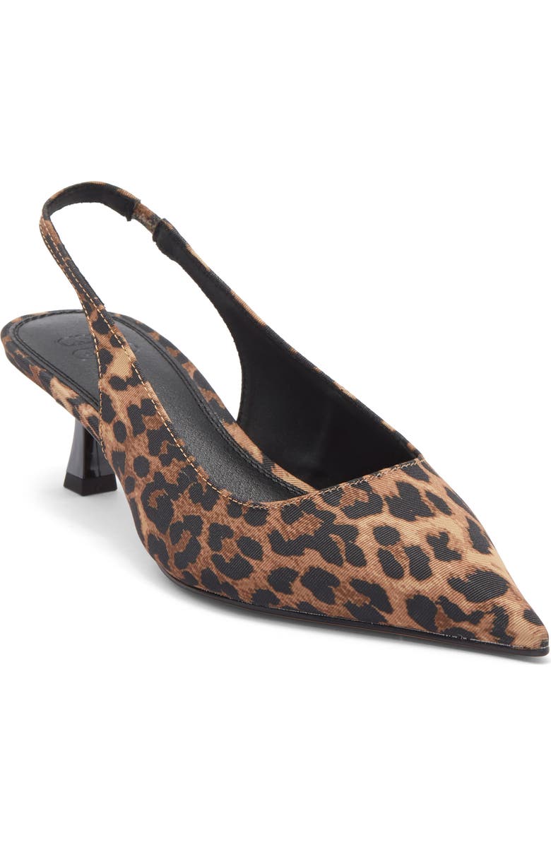 ASOS DESIGN Stroll Slingback Kitten Heel Pump, Main, color, Brown Multi