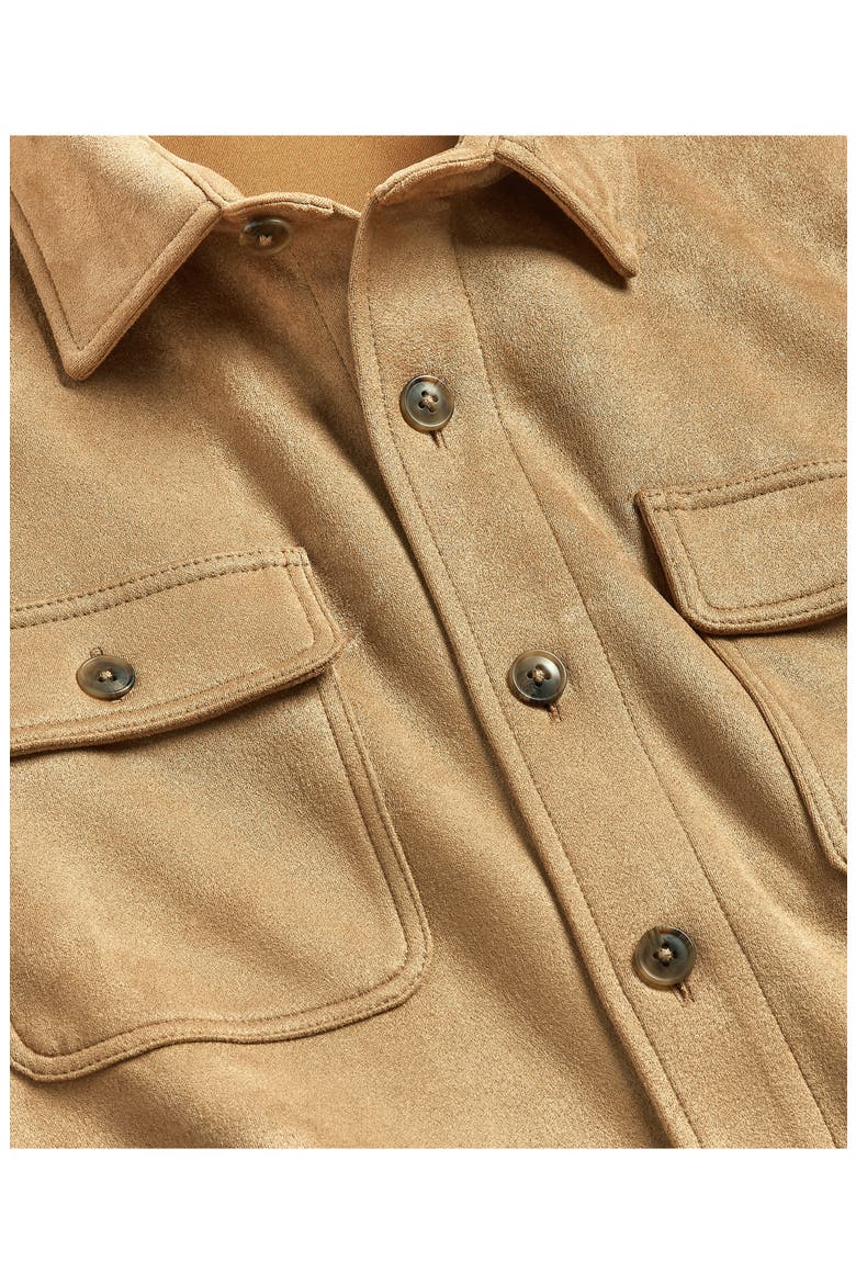 Faux Suede Overshirt, Alternate, color, TAN