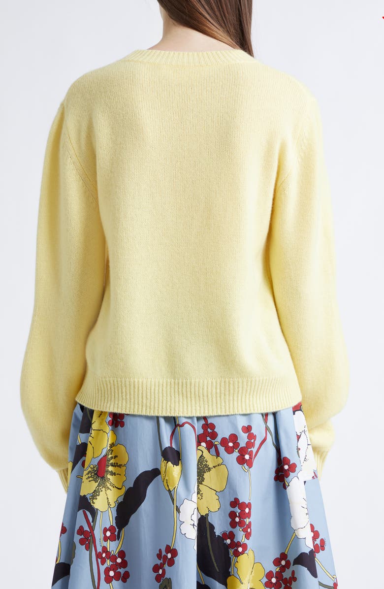 Marni Mending Logo Cashmere Sweater, Alternate, color, Vanilla