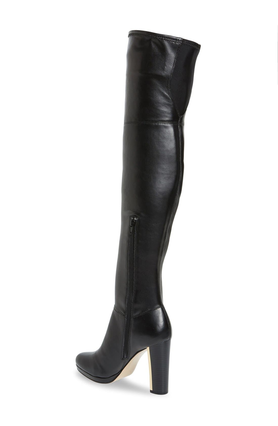 'Polomia' Platform Over the Knee Boot, Alternate, color, BLACK LEATHER