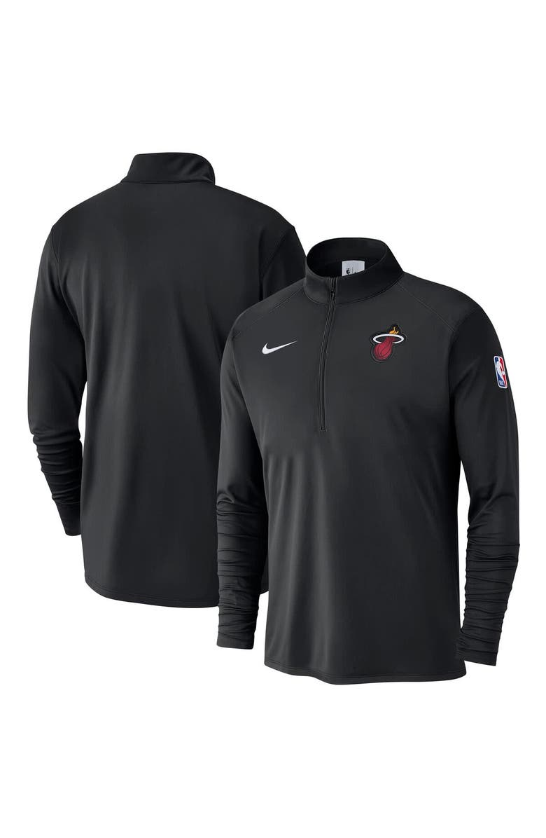 Nike Men's Nike Black Miami Heat 2024/25 Courtside Performance Half-Zip Top, Main, color, Black