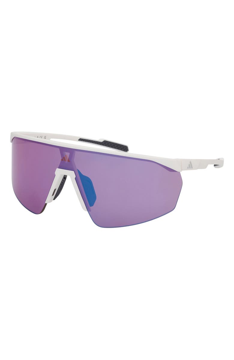 adidas 00mm Shield Sunglasses, Alternate, color, White / Mirror Violet