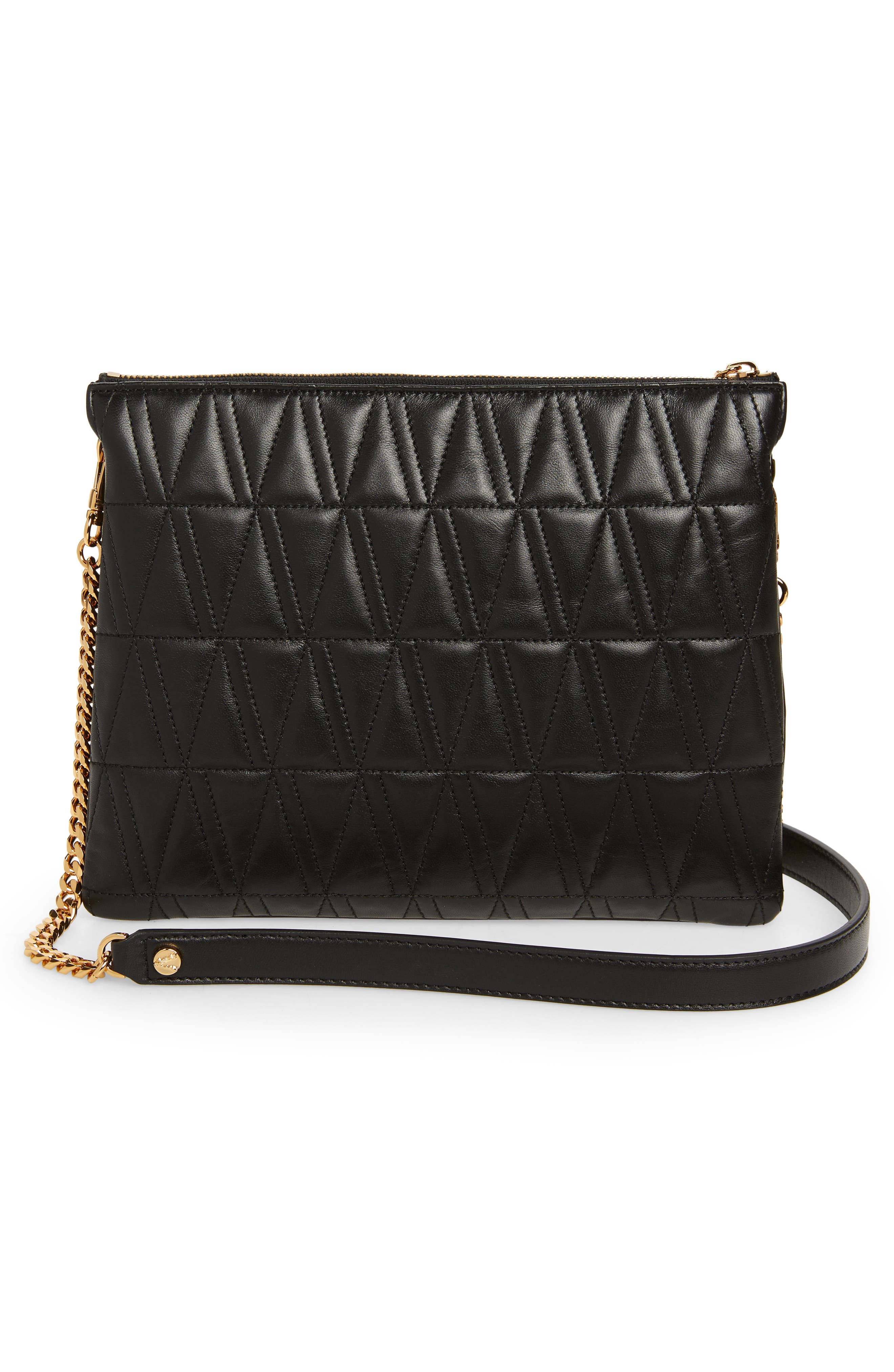 Versace Greca Monogram Medium Leather Tote, Alternate, color, 