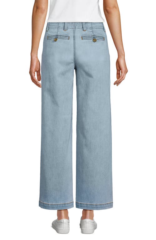 LANDS' END LANDS' END MID RISE DENIM WIDE LEG ANKLE JEANS