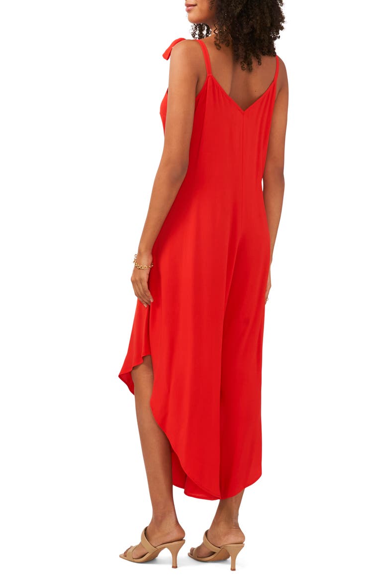 Tie Shoulder Asymmetric Crop Jumpsuit, Alternate, color, LOBSTER RED