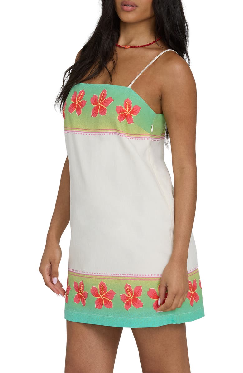 Billabong Sun Rays Cotton & Linen Mini Sundress, Alternate, color, Salt Crystal