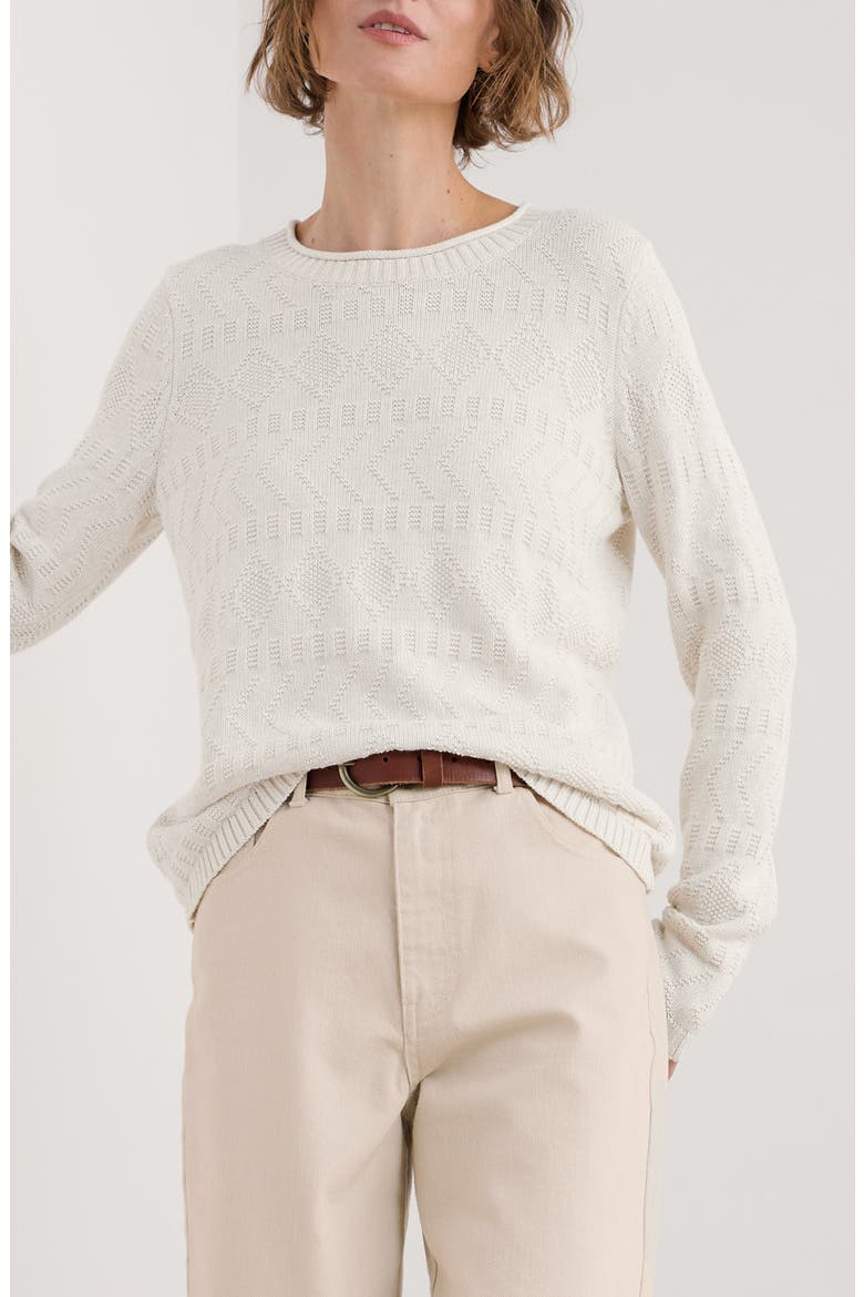Kinter Organic Cotton Crewneck Sweater, Main, color, CHALK