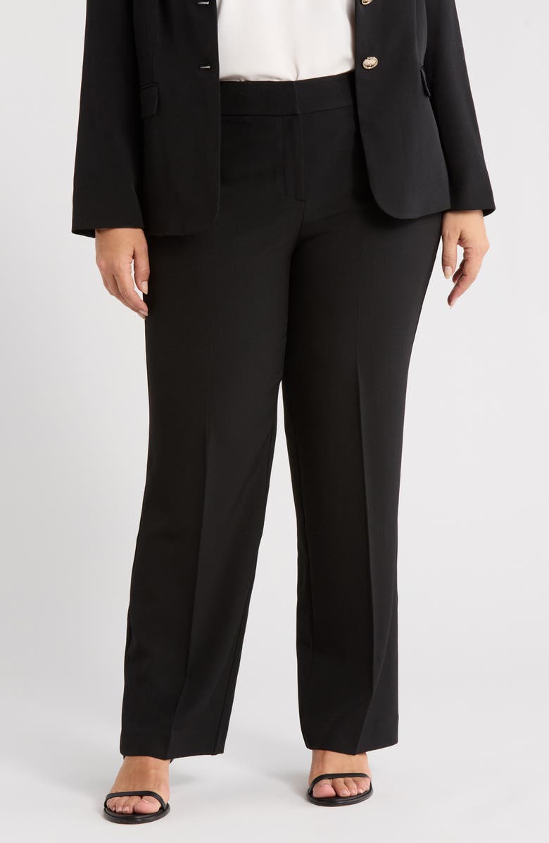 KASPER Stretch Crepe Pants, Main, color, Black