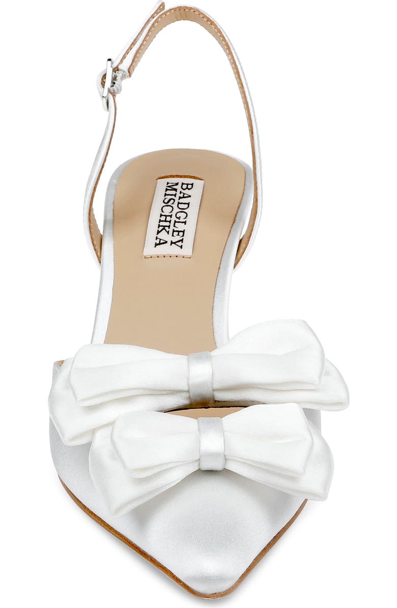 Badgley Mischka Collection Giovanna Slingback Pointed Toe Pump, Alternate, color, White Satin