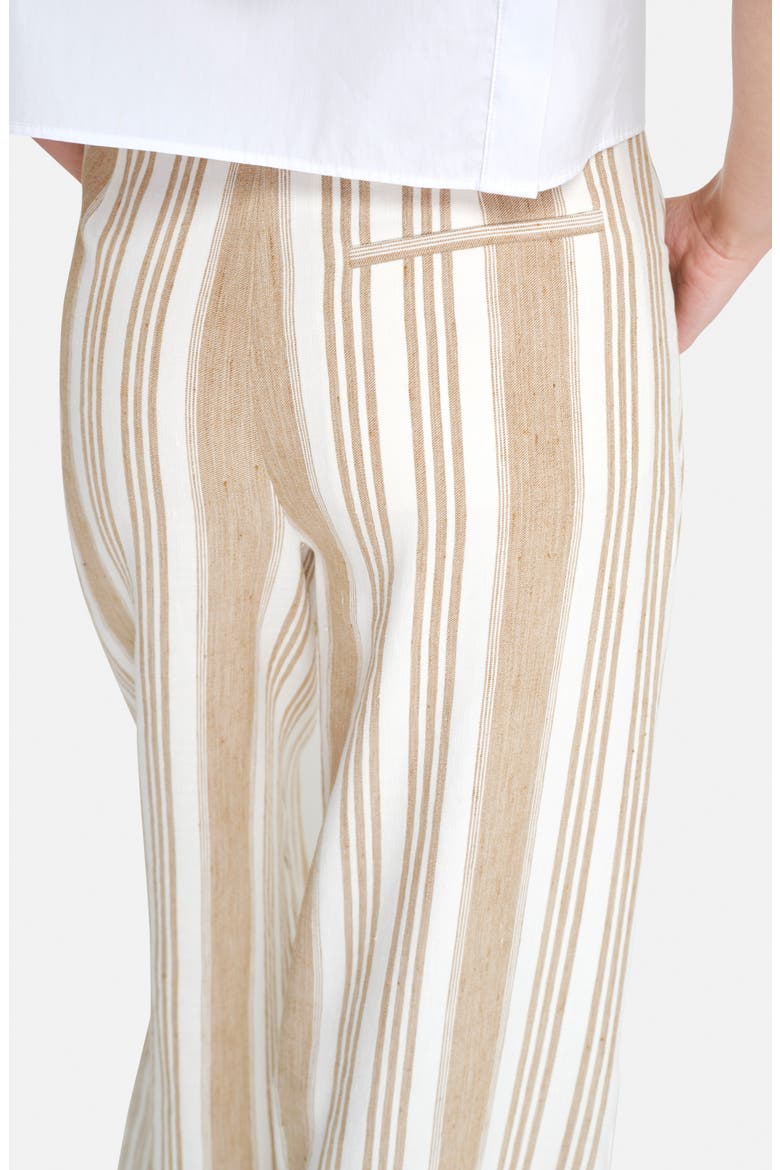 Demie Variegated Stripe Linen & Cotton Wide Leg Pants, Alternate, color, WHITE/KHAKI