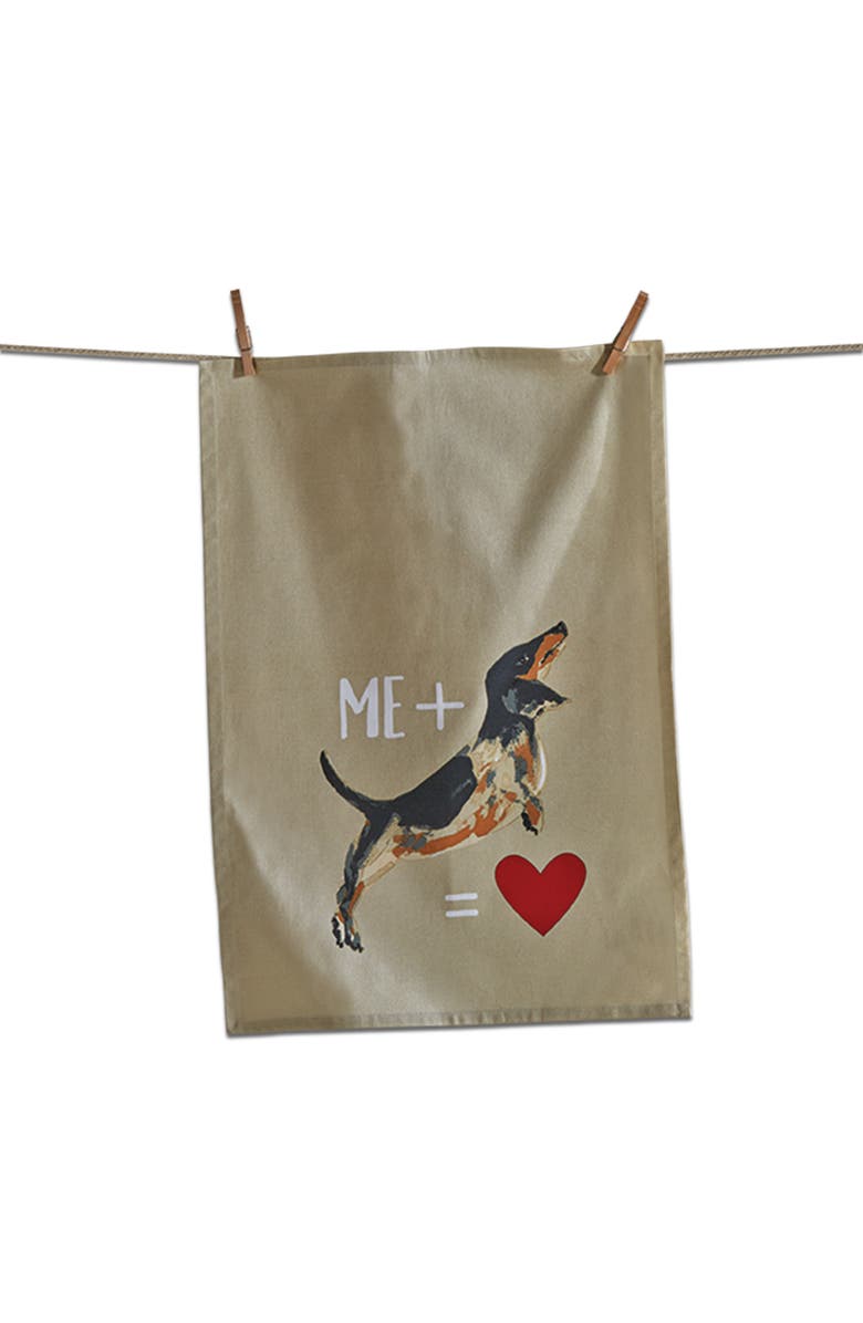tag Me Plus Dog Beige Cotton Dishtowel for Everyday Kitchen Use, Main, color, Beige
