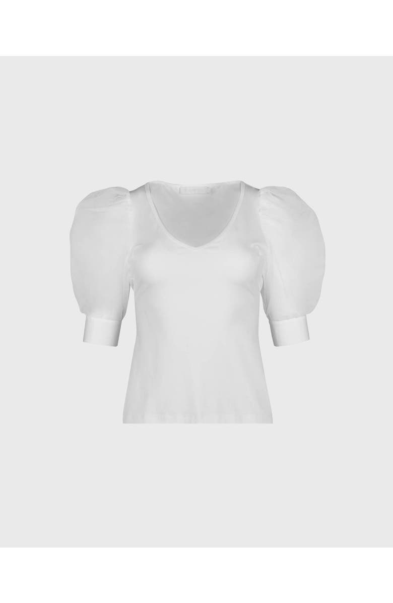 Anne Fontaine Aerial V-Neck Top, Main, color, White