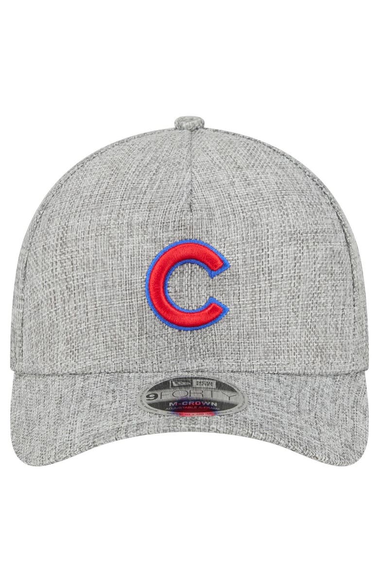 New Era Men's New Era Gray Chicago Cubs Cotton Weave M-Crown A-Frame 9FORTY Adjustable Hat, Alternate, color, Gray