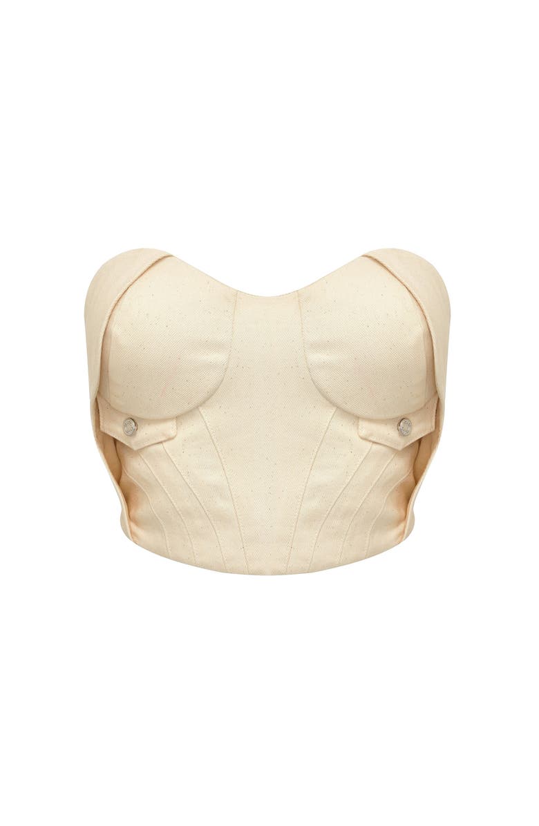 Jendue Chaby Strapless Corset, Main, color, Ecru