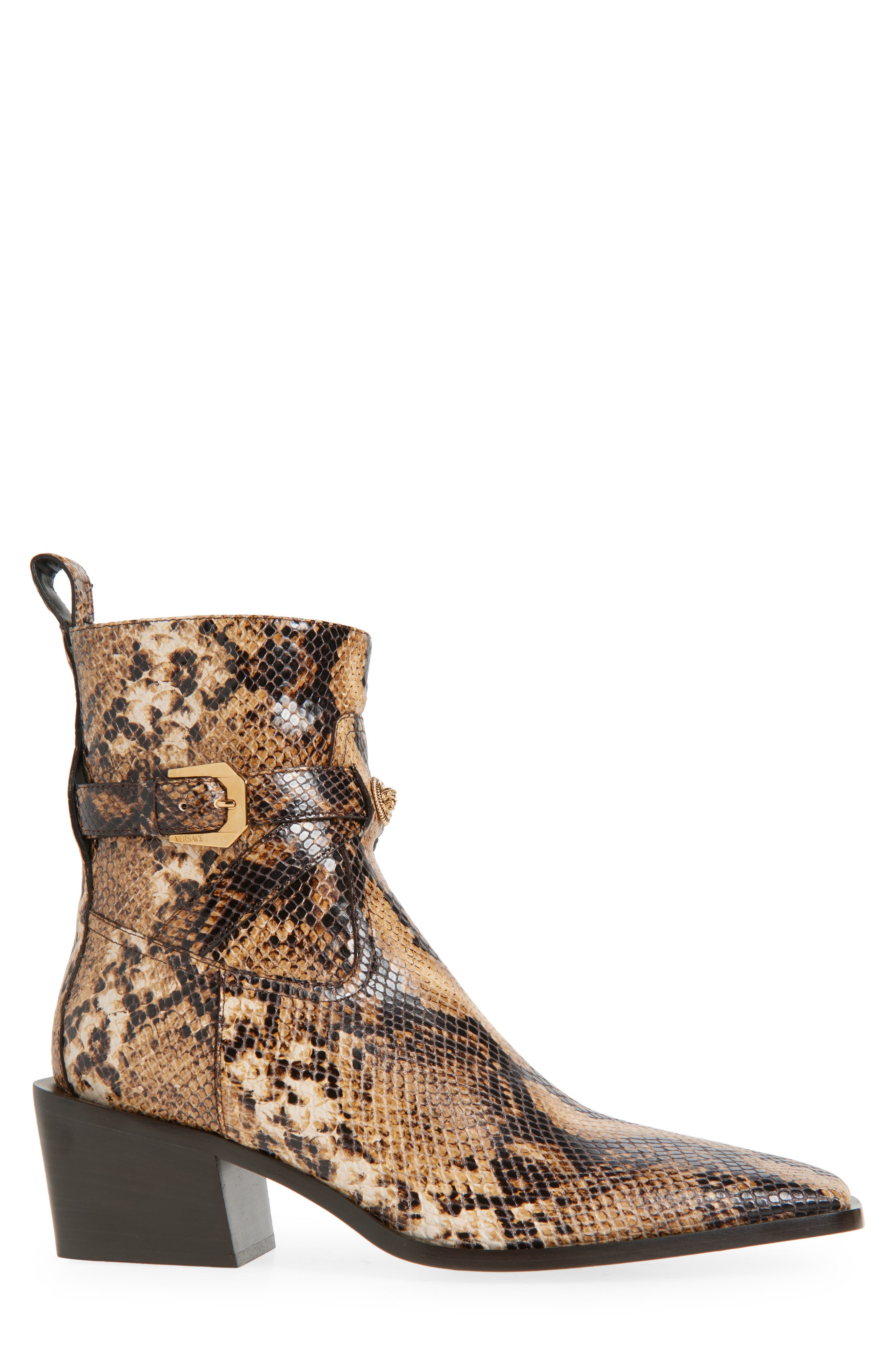 Versace Python Embossed Leather Boot, Alternate, color, 
