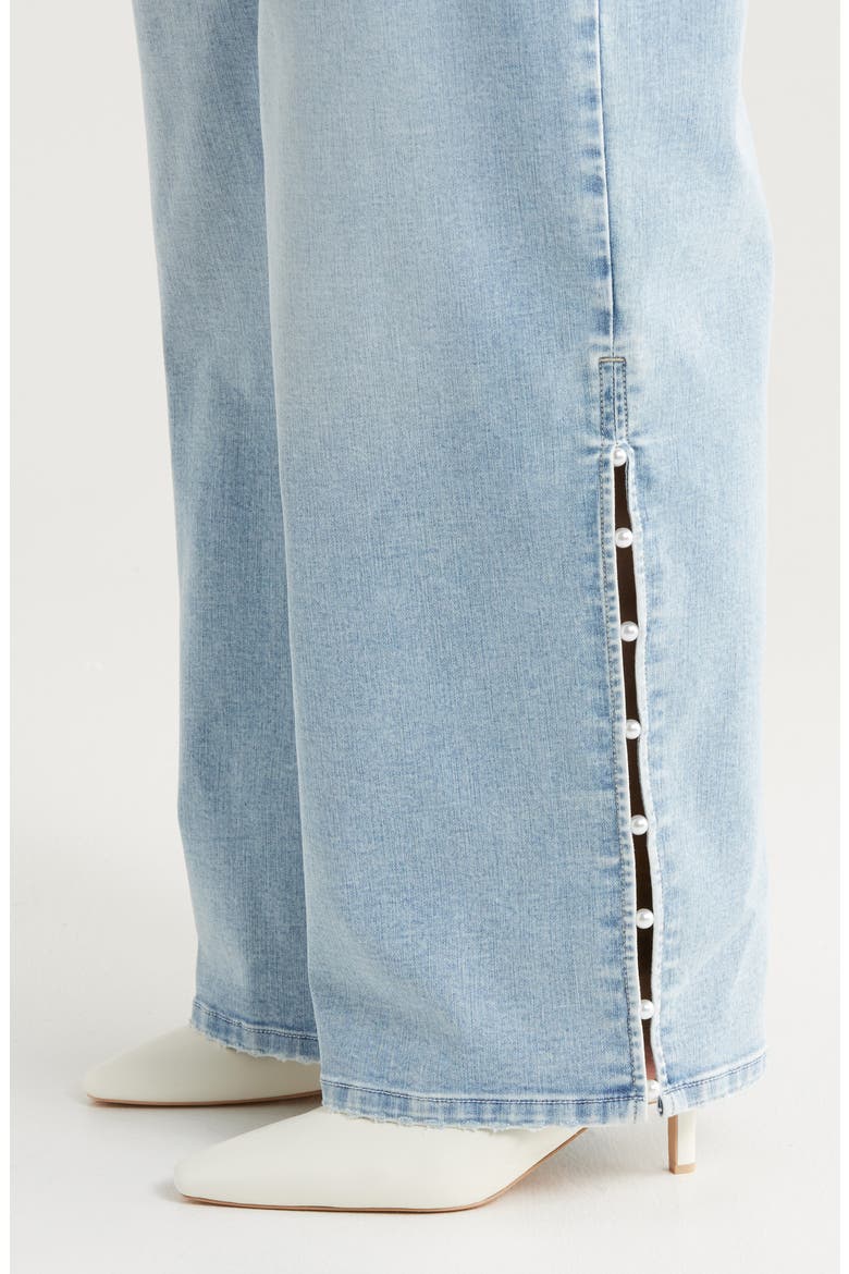 Sam 'Ab'Solution Side Slit High Waist Wide Leg Jeans, Alternate, color, LIGHT BLUE ARTISANAL