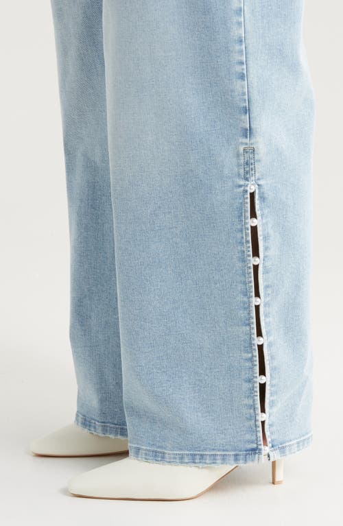 Wit & Wisdom Sam 'ab'solution Side Slit High Waist Wide Leg Jeans In Light Blue Artisanal