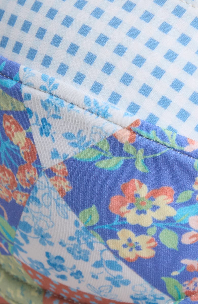 PacSun Darcy Bralette Bikini Top, Alternate, color, Patchwork / Blue Gingham