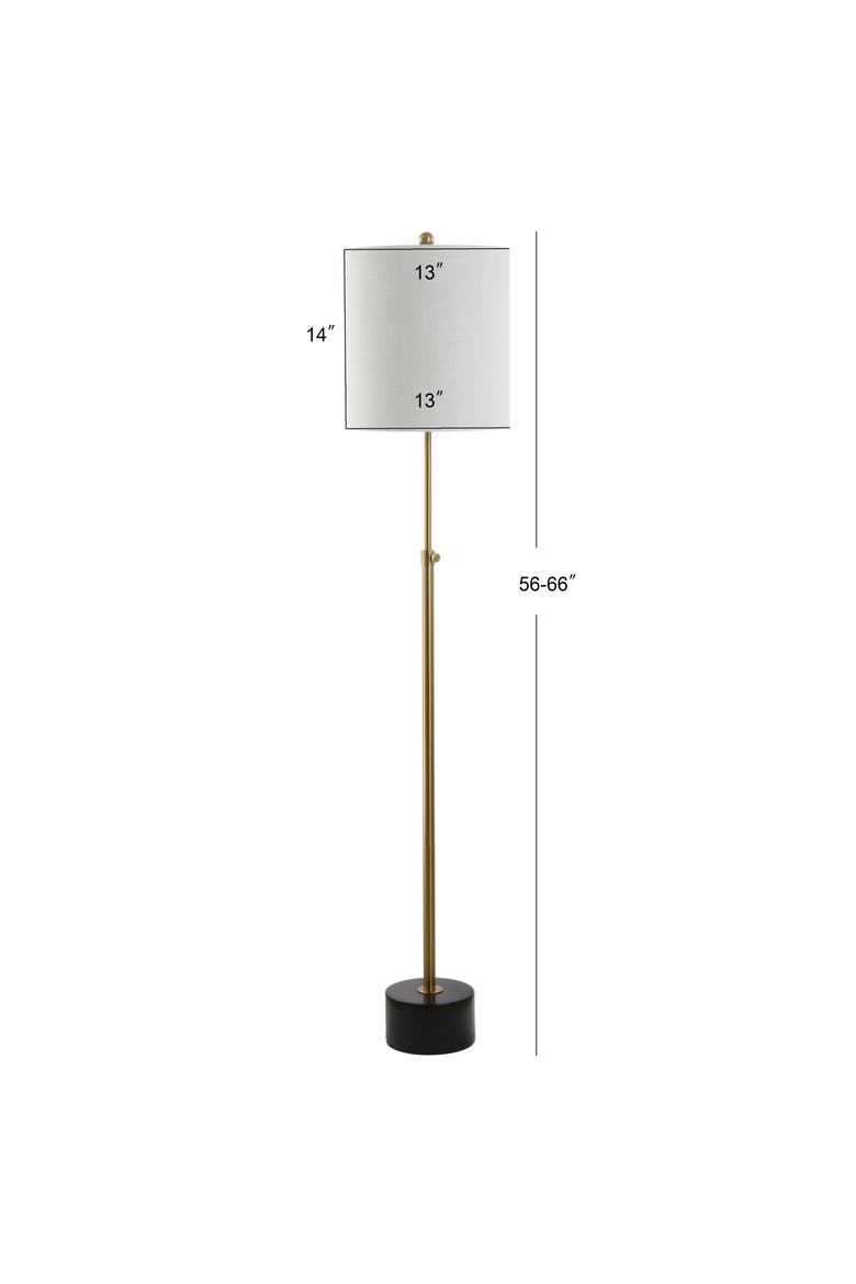 Crosby 66" Adjustable Height Metal LED Floor Lamp, Brass/Black Marble, Alternate, color, Brass Gold/Black