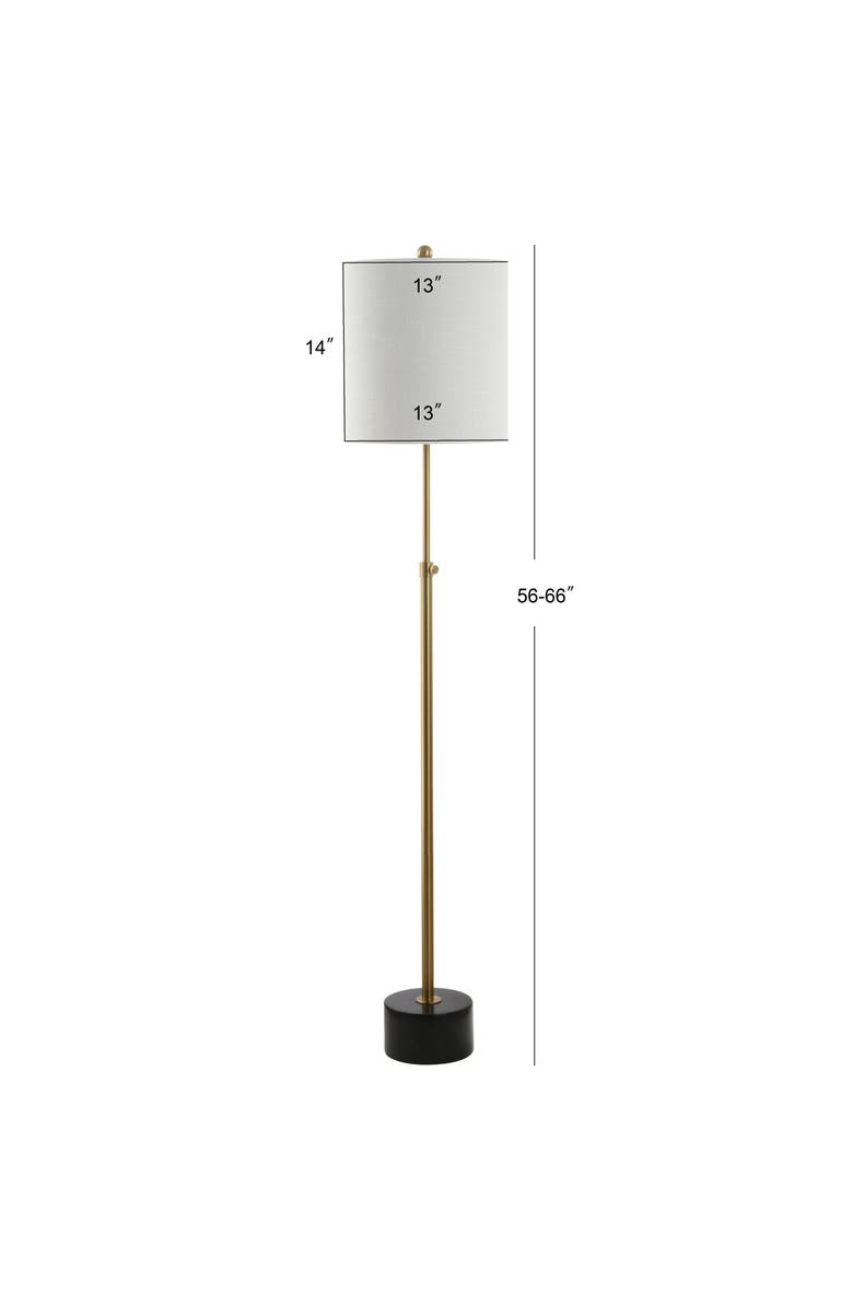 JONATHAN Y Crosby 66" Adjustable Height Metal LED Floor Lamp, Brass/Black Marble, Alternate, color, Brass Gold/Black