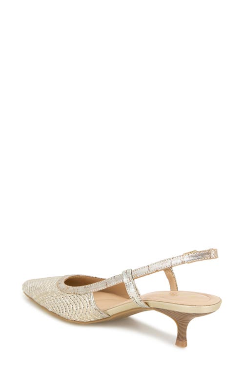 Reaction Kenneth Cole Maggie Kitten Heel Slingback Pump In Natural/gold Raffia