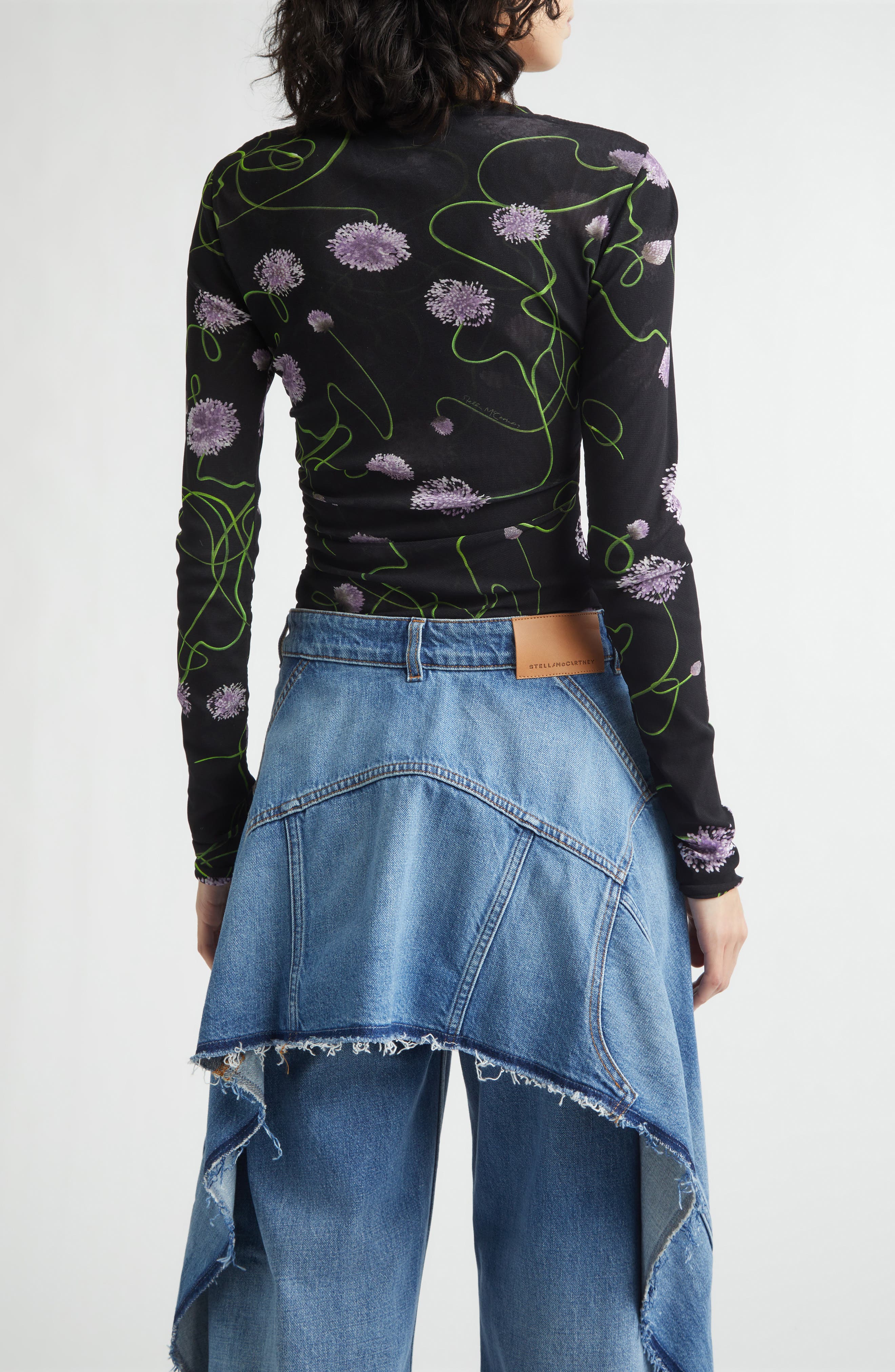 Twisted Floral Mesh Top - image 2