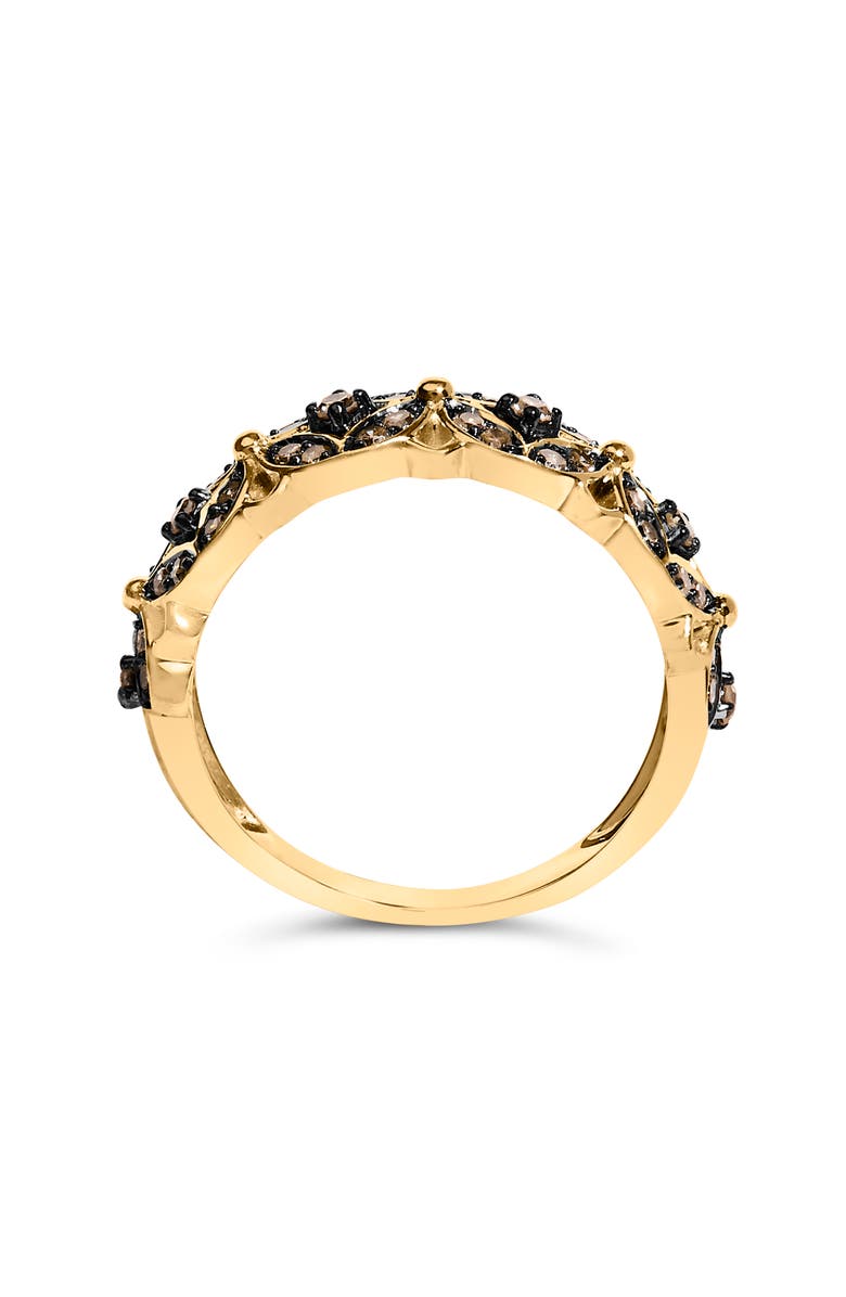 Haus of Brilliance 10K Yellow Gold Plated Silver 3/8 Cttw Champagne Diamond Lattice Work Band Ring, Alternate, color, Yellow Gold Over Silver