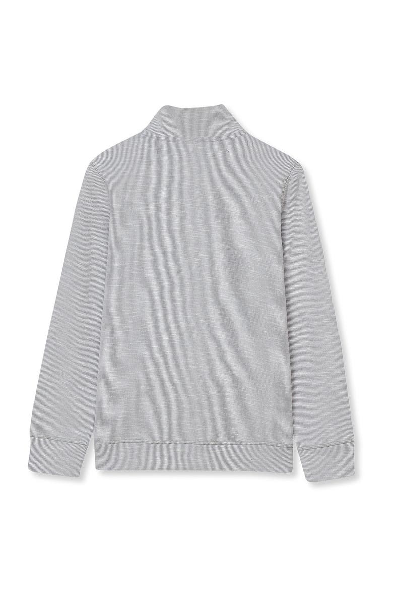 Boys Quarter Zip Slub Sweater, Alternate, color, Gray Heather