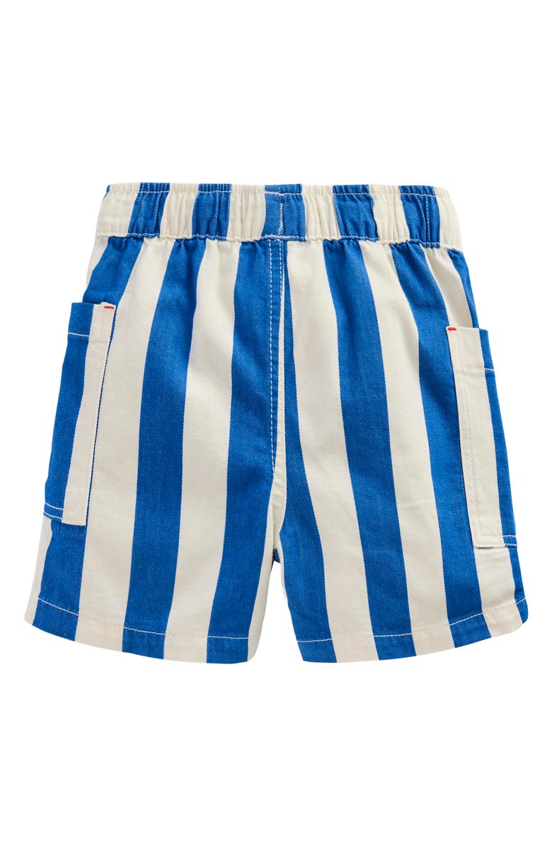 Mini Boden Kids' Stripe Cotton Shorts, Alternate, color, Blue Stripe
