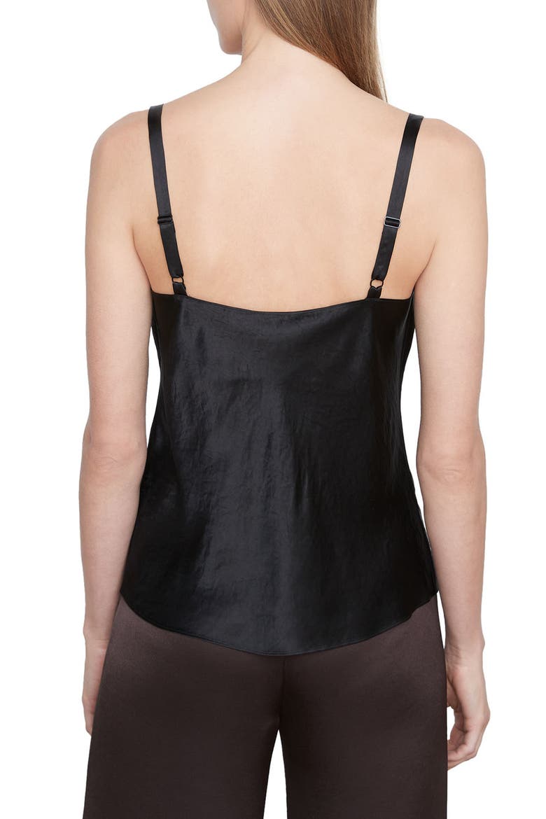 Satin Cowl Neck Camisole, Alternate, color, BLACK