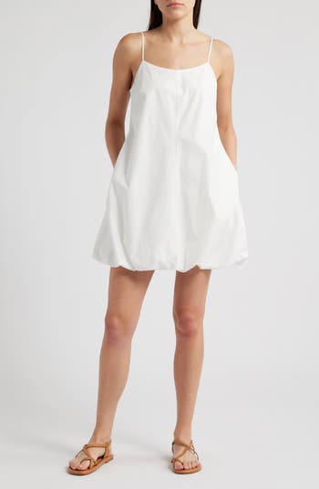 Rails Blanca Bubble Hem Cotton Blend Minidress In White